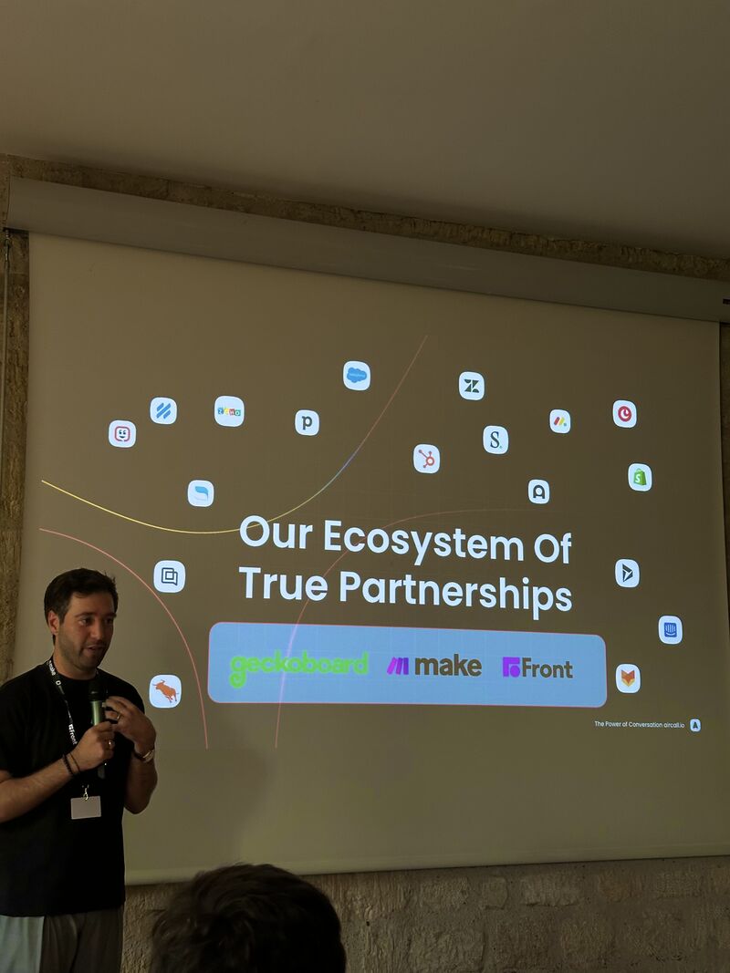 Aircall Ascend slide showing Geckoboard as a partner